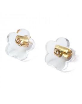 Brinco Dourado Margarida Transparente