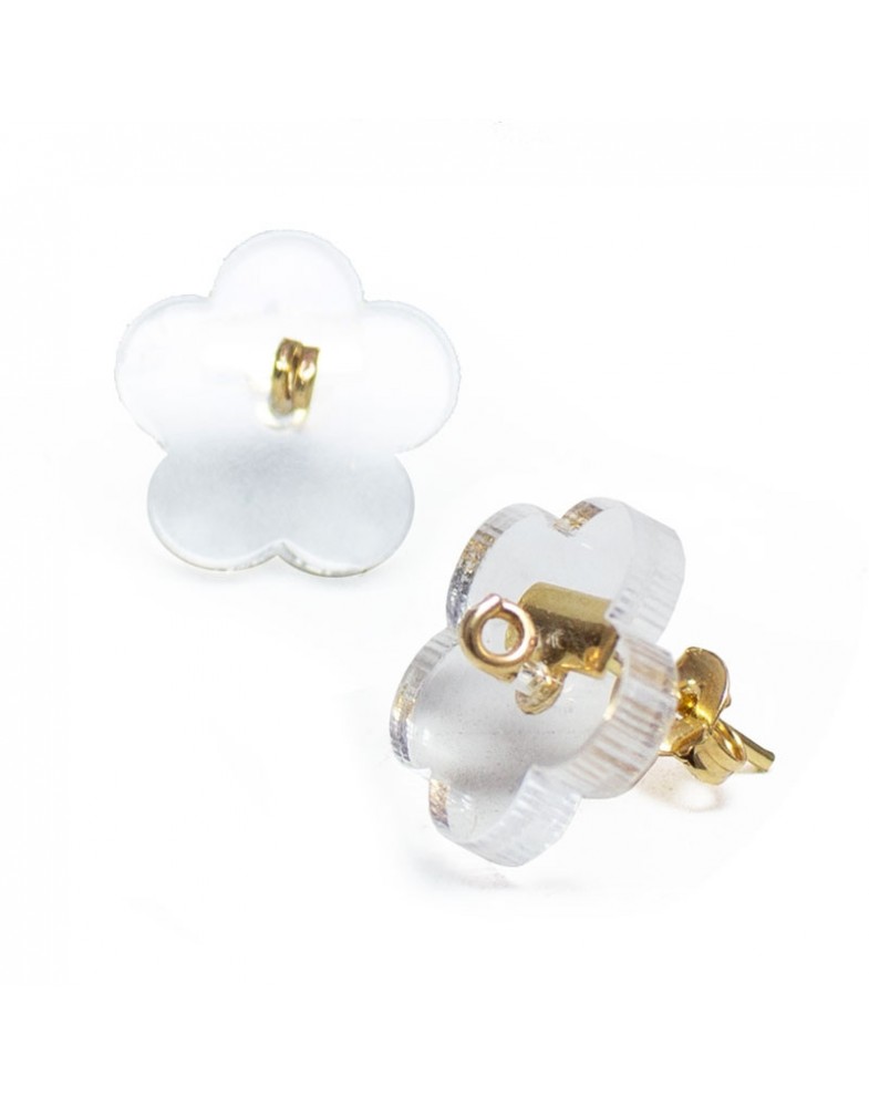 Brinco Dourado Margarida Transparente