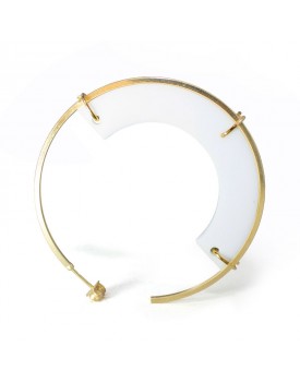 Brinco Dourado Canoa Resina Branco