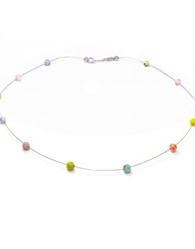 Colar Prata Bolinhas Murano