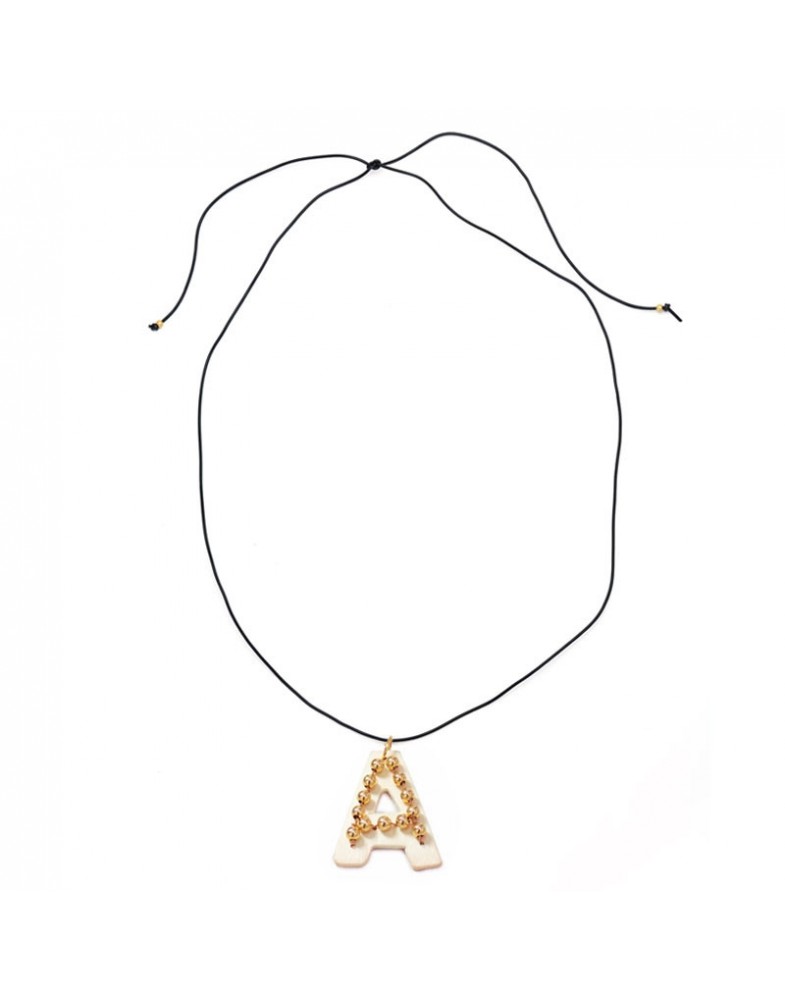 Colar Dourado Letra A