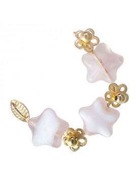 Brinco Dourado Argola Flores Resina Rosa