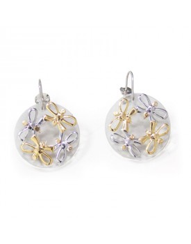 Brinco Prata E Dourado Mandala Laços