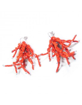 Brinco Prateado Coral