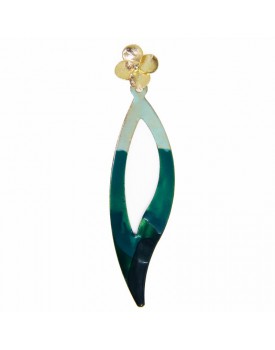 Brinco Dourado Folha Esmaltada
