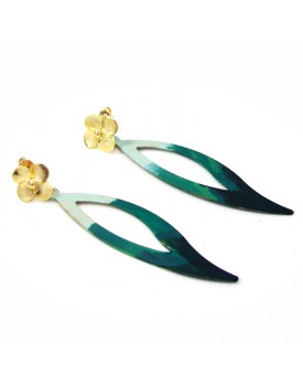 Brinco Dourado Folha Esmaltada