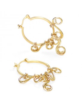 Brinco Dourado Argola Média Arabesco