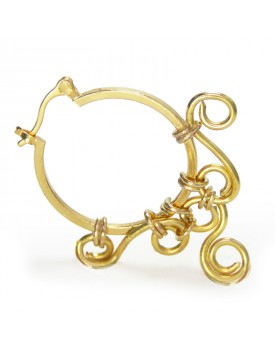 Brinco Dourado Argola Média Arabesco