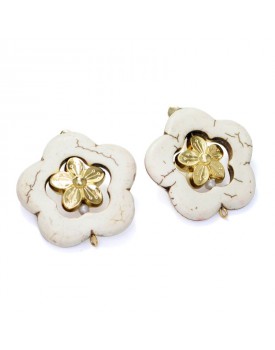 Brinco Dourado Margarida Howlita