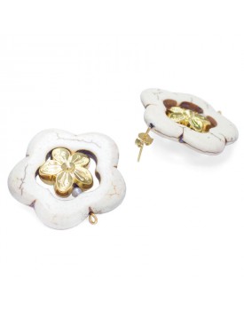 Brinco Dourado Margarida Howlita