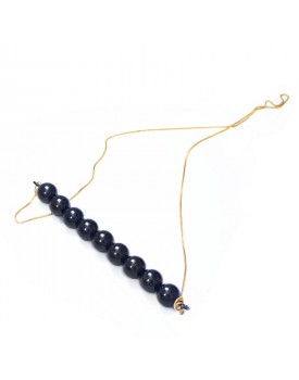 Colar Dourado Bolas Pretas
