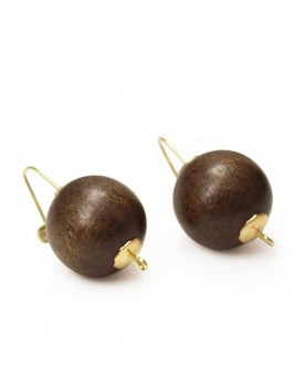 Brinco Dourado Madeira Básica Grande