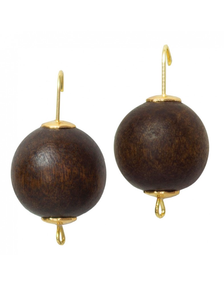 Brinco Dourado Madeira Básica Grande