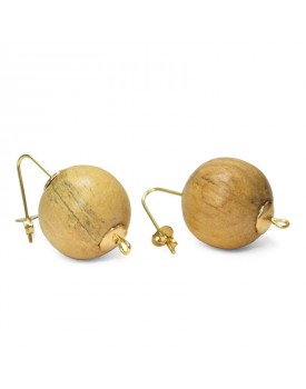 Brinco Dourado Madeira Clara Básica