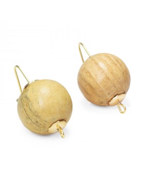 Brinco Dourado Madeira Clara Básica