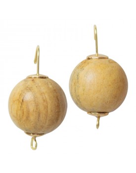 Brinco Dourado Madeira Clara Básica