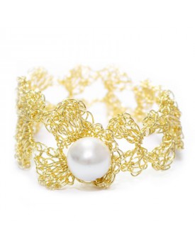Pulseira Dourada Escama De Peixe