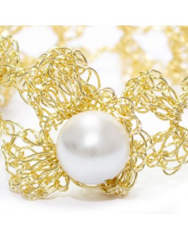 Pulseira Dourada Escama De Peixe