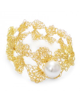 Pulseira Dourada Escama De Peixe