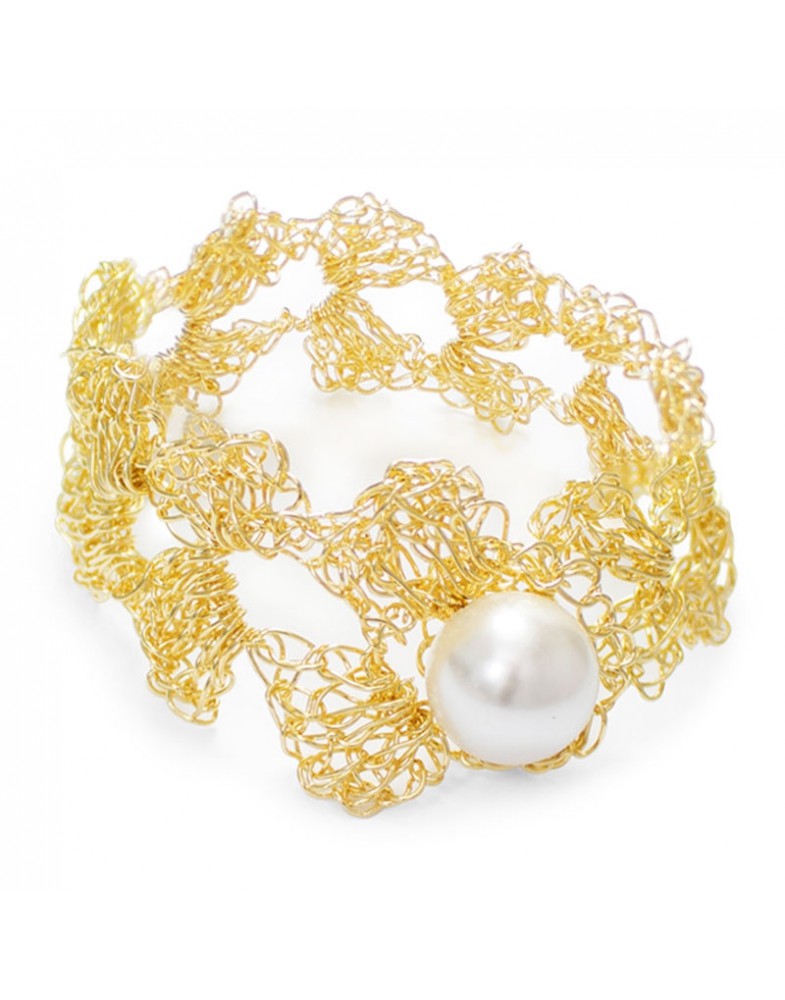 Pulseira Dourada Escama De Peixe