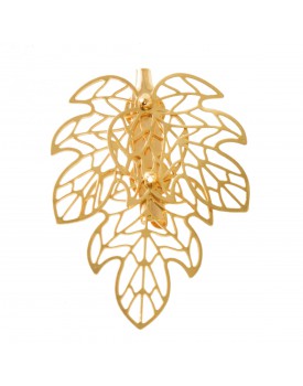 Brinco Dourado Broche Folha Vazada