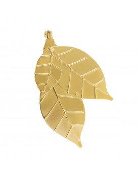 Brinco Dourado Broche Folha Cheia