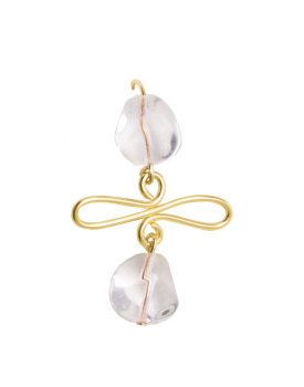 Brinco Dourado Crucifixo Com Cristal