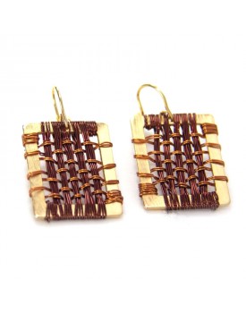 Brinco Dourado Palhinha De Cobre Grande