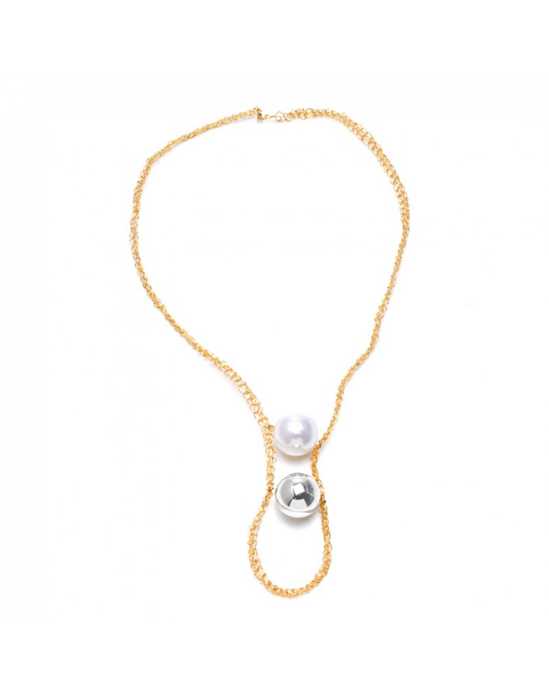 Colar Dourado Duo Crochê