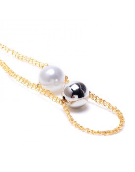 Colar Dourado Duo Crochê