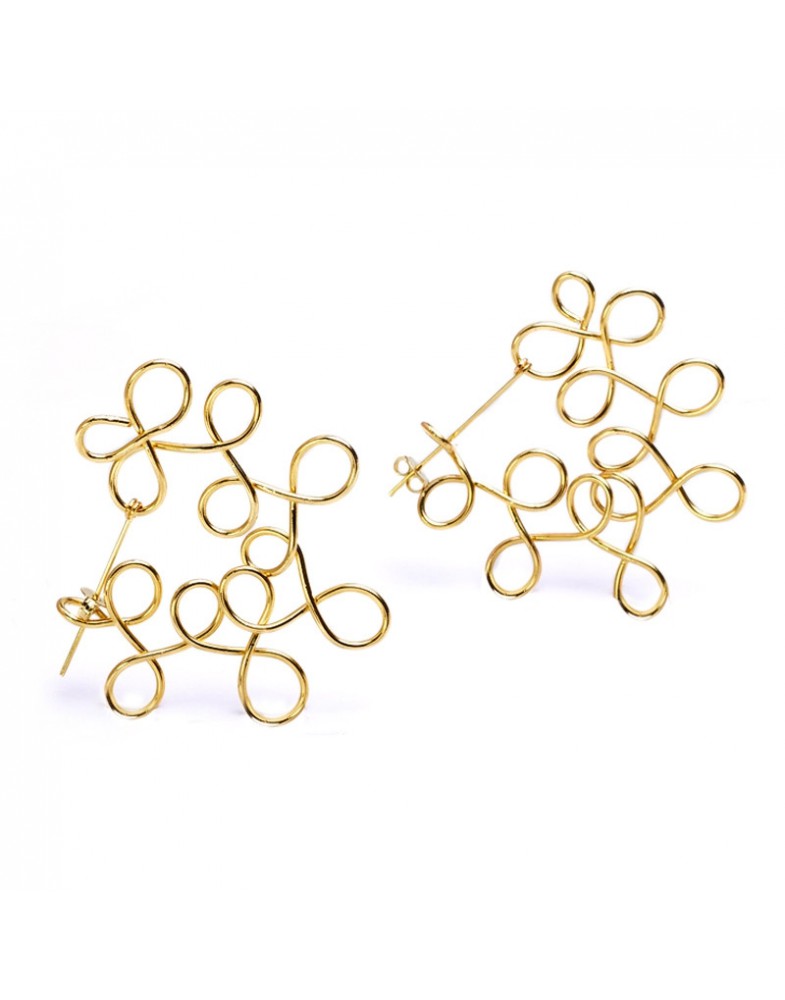 Brinco Dourado Argola De Arabescos