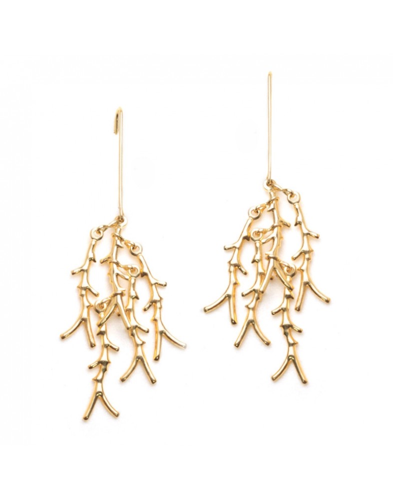Brinco Dourado Galhos Ramificados