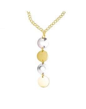 Colar Com Pingente De Confetes Prata e Dourado