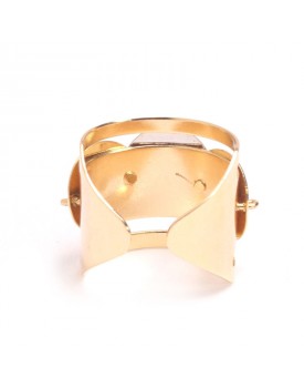 Anel Dourado Com Confetes Dourados e Prateados
