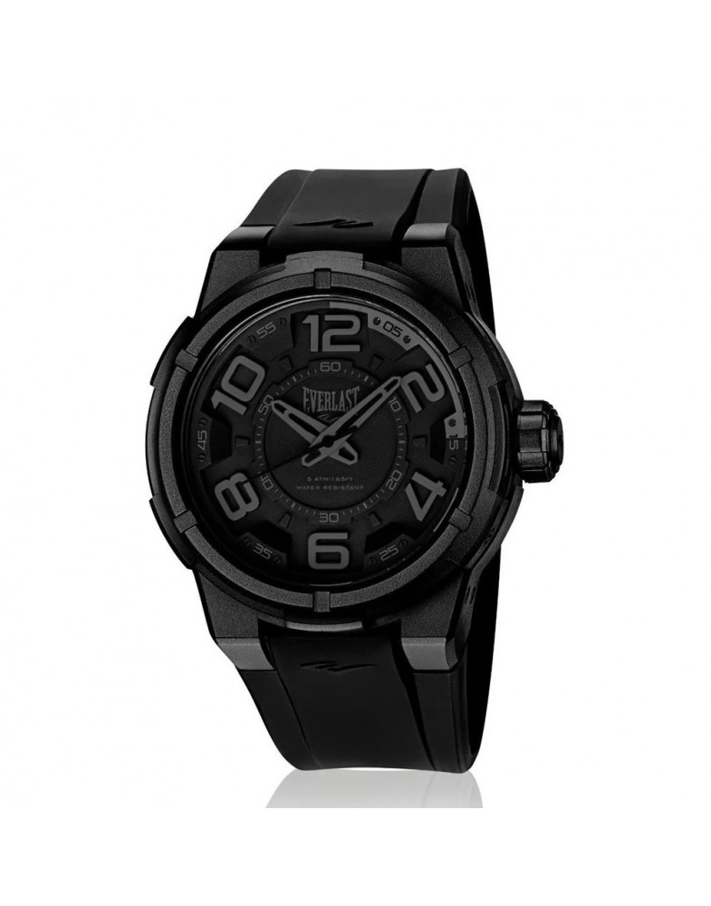 Relógio Everlast Masculino Total Black Silicone 