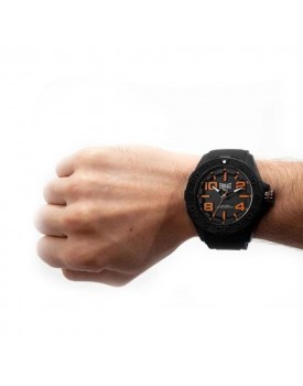 Relógio Everlast Orange Masculino Silicone Preto 