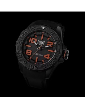 Relógio Everlast Orange Masculino Silicone Preto 