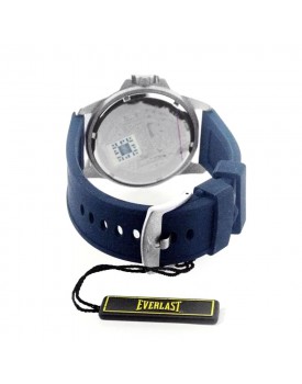 Relógio Everlast Caixa Aço E Pulseira Silicone Azul