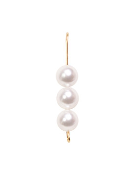Brinco Dourado Trio De Pérolas