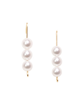 Brinco Dourado Trio De Pérolas