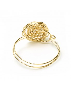Pulseira Dourado Botão de Rosa