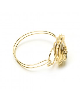 Pulseira Dourado Botão de Rosa