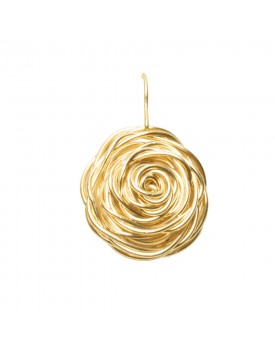 Brinco Dourado Botão De Rosa