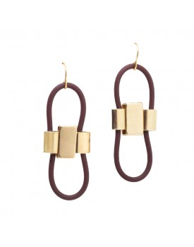 Brinco Dourado Vazado Silicone