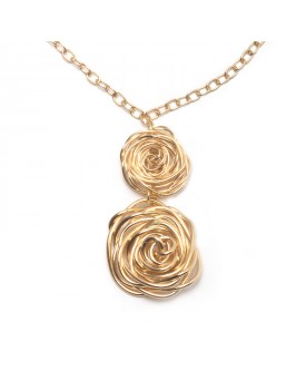 Colar Dourado Botões De Rosa