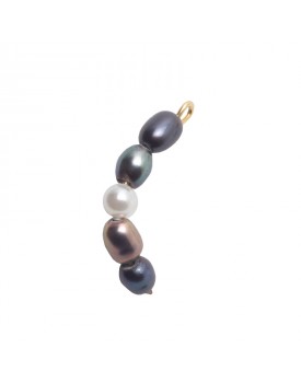 Brinco Dourado Furinhos Mix De Pérolas