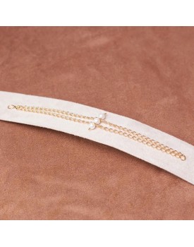 Pulseira Dourada Trio de Pérolas