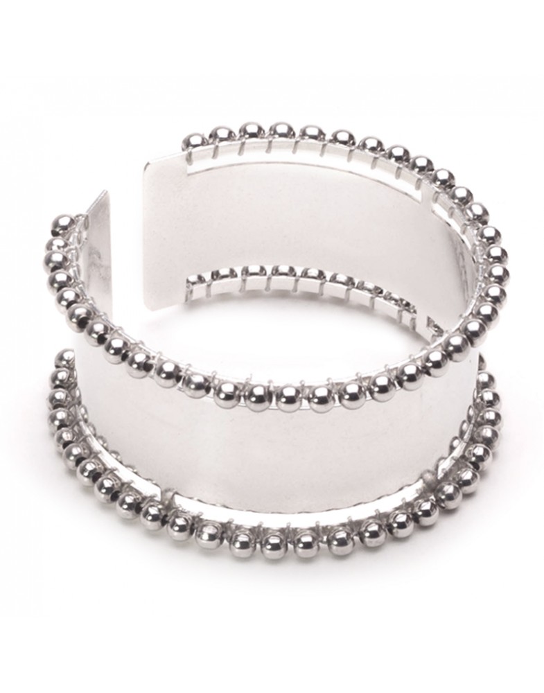 Pulseira Bracelete Com Bolinhas Prateadas