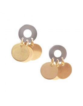 Brinco Dourado Paetê Prateado