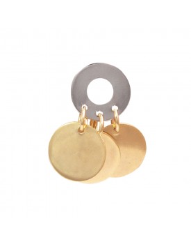 Brinco Dourado Paetê Prateado